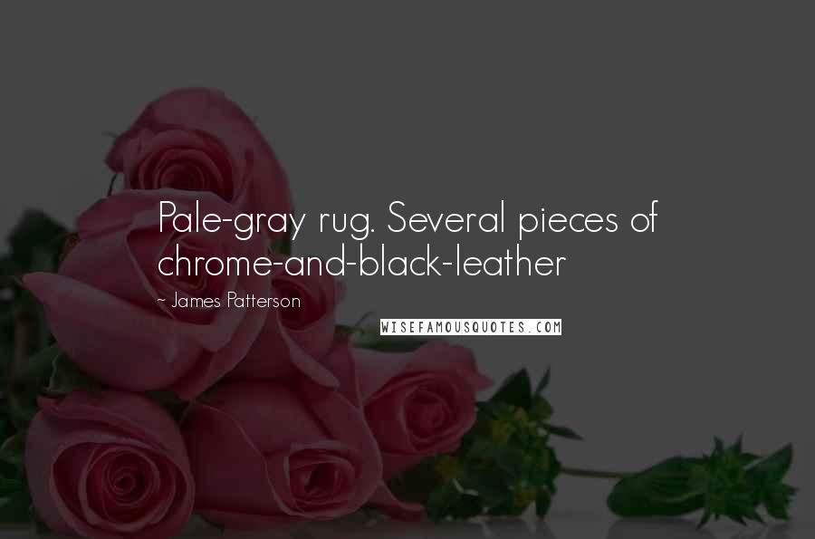 James Patterson Quotes: Pale-gray rug. Several pieces of chrome-and-black-leather