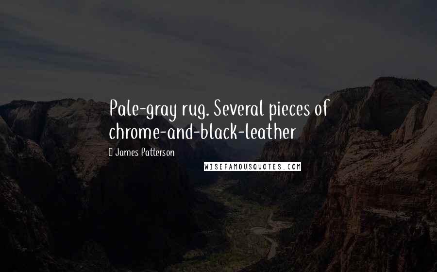 James Patterson Quotes: Pale-gray rug. Several pieces of chrome-and-black-leather