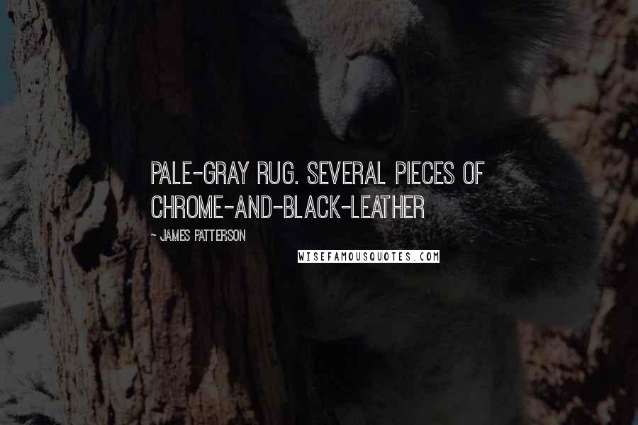 James Patterson Quotes: Pale-gray rug. Several pieces of chrome-and-black-leather