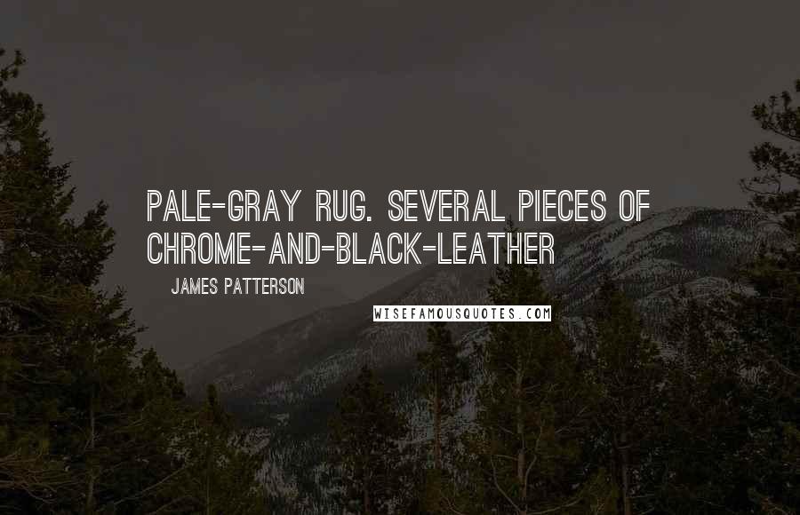James Patterson Quotes: Pale-gray rug. Several pieces of chrome-and-black-leather