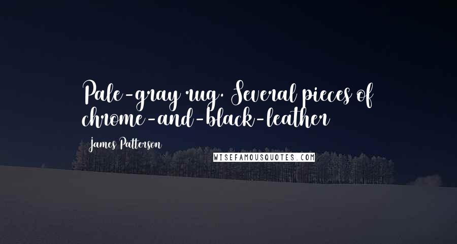 James Patterson Quotes: Pale-gray rug. Several pieces of chrome-and-black-leather