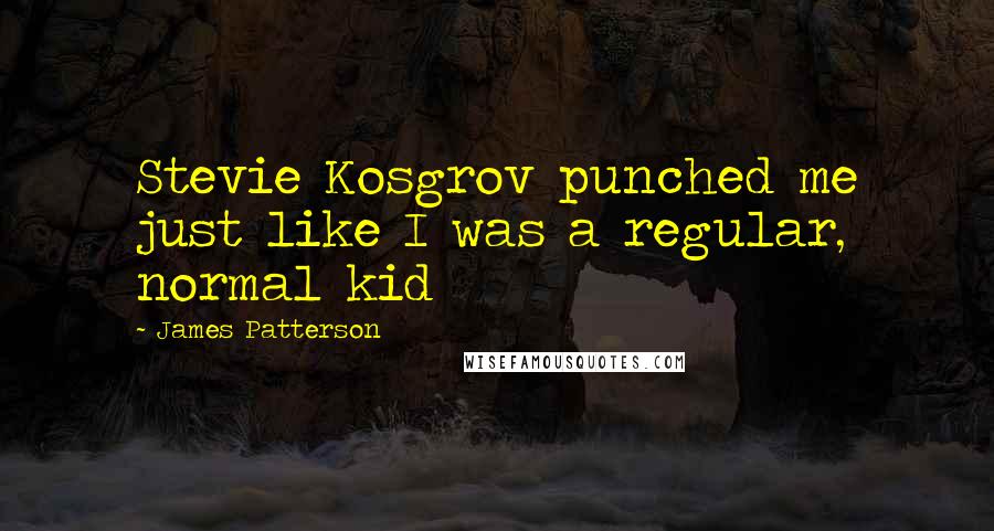 James Patterson Quotes: Stevie Kosgrov punched me just like I was a regular, normal kid