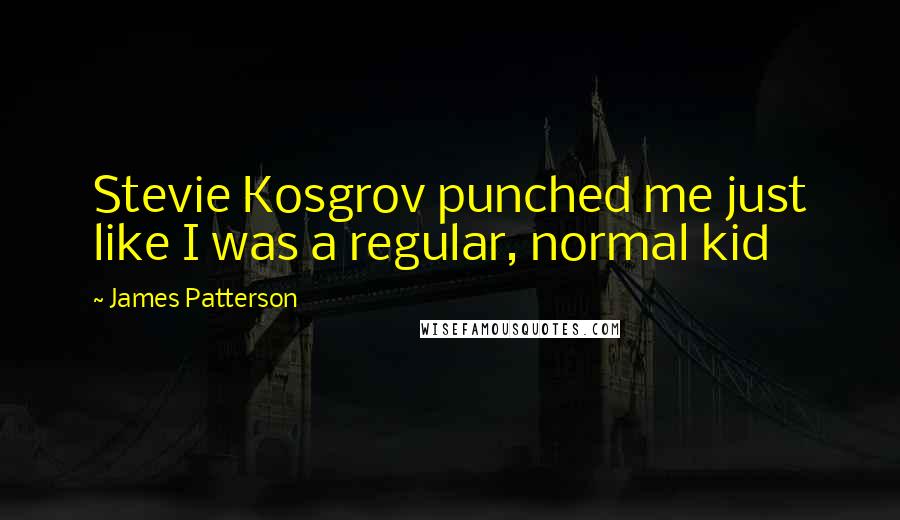 James Patterson Quotes: Stevie Kosgrov punched me just like I was a regular, normal kid