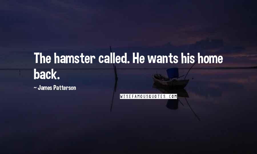 James Patterson Quotes: The hamster called. He wants his home back.