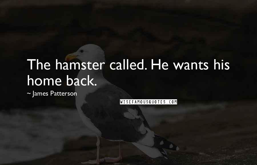 James Patterson Quotes: The hamster called. He wants his home back.