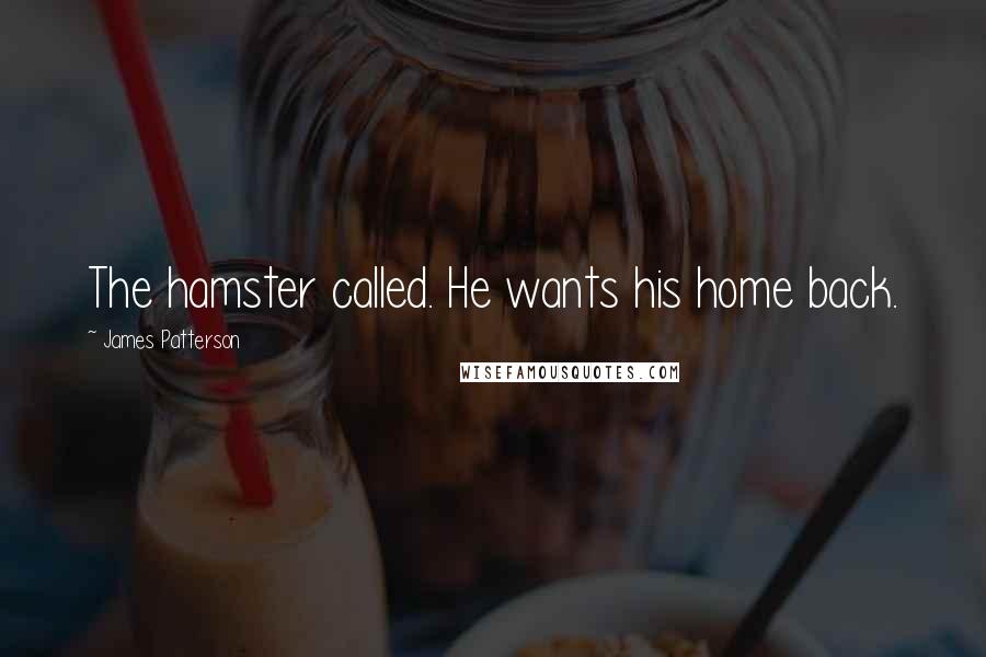 James Patterson Quotes: The hamster called. He wants his home back.