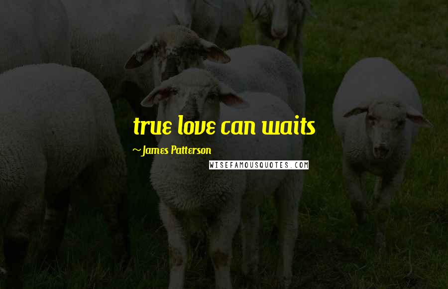 James Patterson Quotes: true love can waits