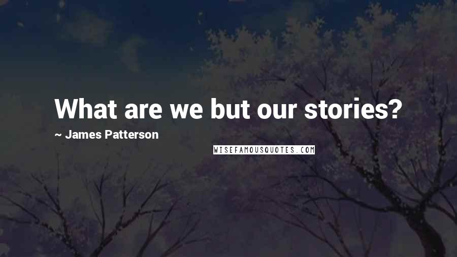 James Patterson Quotes: What are we but our stories?