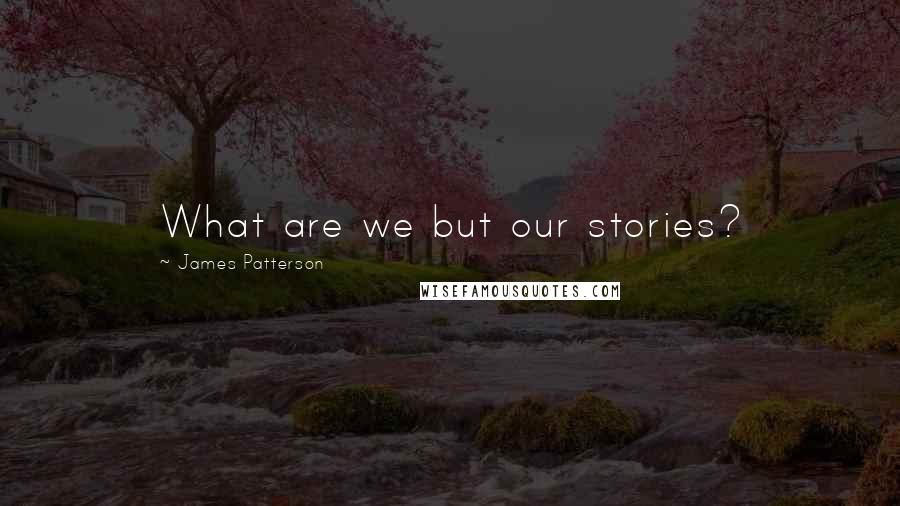 James Patterson Quotes: What are we but our stories?