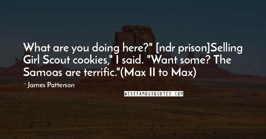 James Patterson Quotes: What are you doing here?" [ndr prison]Selling Girl Scout cookies," I said. "Want some? The Samoas are terrific."(Max II to Max)