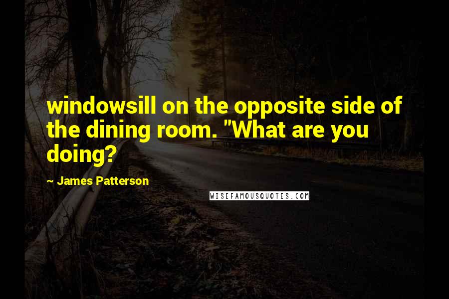 James Patterson Quotes: windowsill on the opposite side of the dining room. "What are you doing?