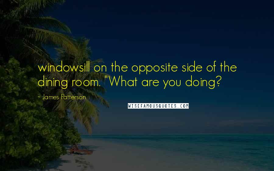 James Patterson Quotes: windowsill on the opposite side of the dining room. "What are you doing?