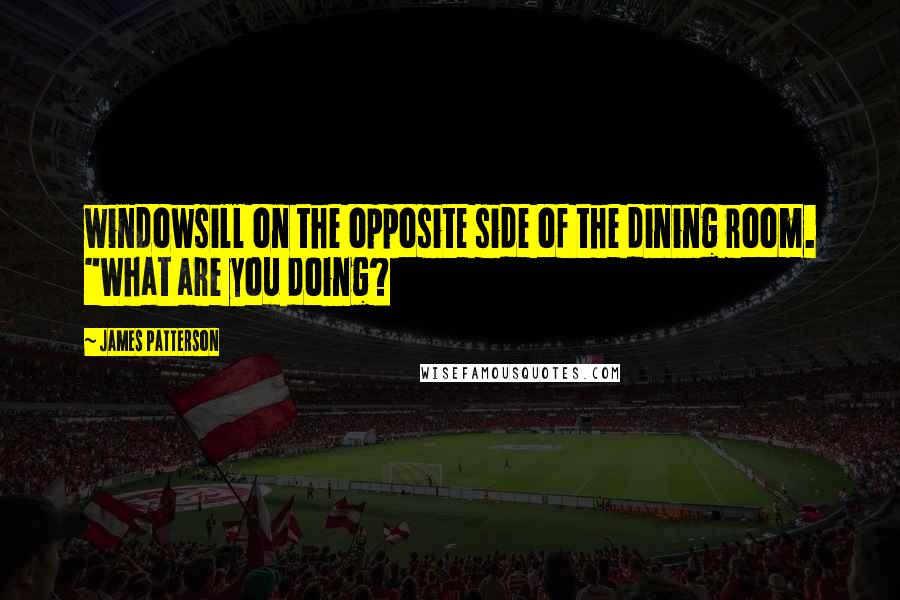 James Patterson Quotes: windowsill on the opposite side of the dining room. "What are you doing?