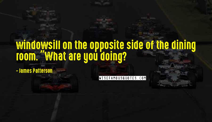 James Patterson Quotes: windowsill on the opposite side of the dining room. "What are you doing?