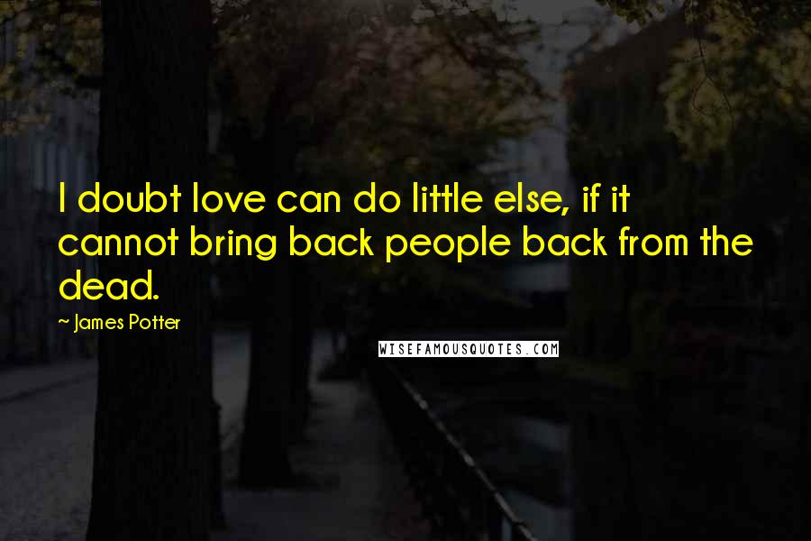 James Potter Quotes: I doubt love can do little else, if it cannot bring back people back from the dead.