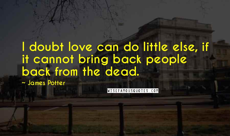 James Potter Quotes: I doubt love can do little else, if it cannot bring back people back from the dead.