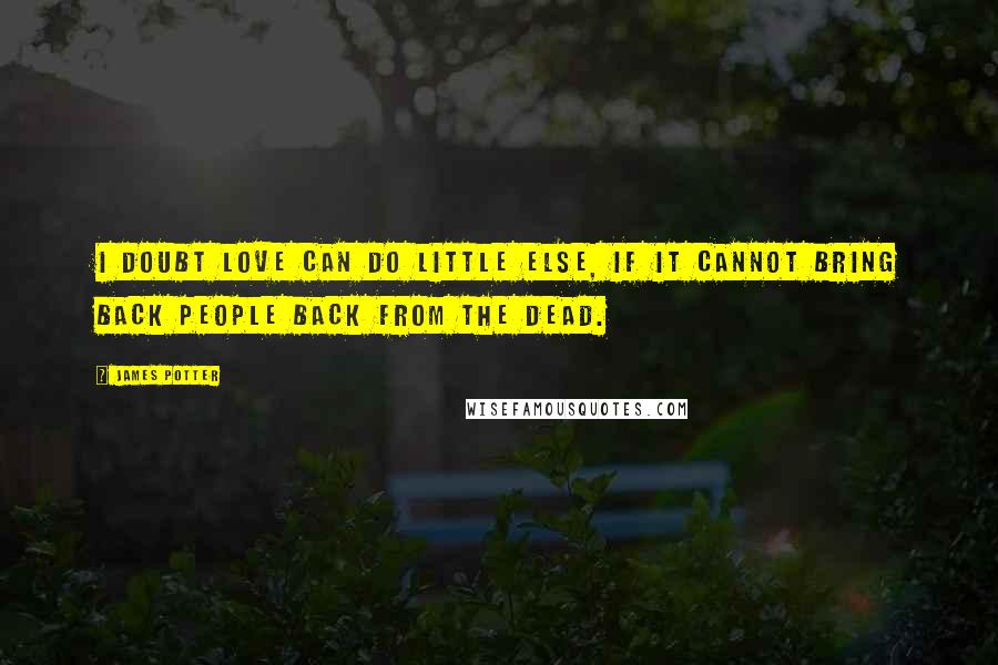 James Potter Quotes: I doubt love can do little else, if it cannot bring back people back from the dead.