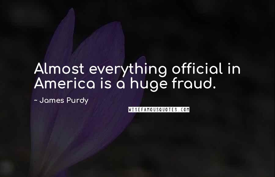 James Purdy Quotes: Almost everything official in America is a huge fraud.