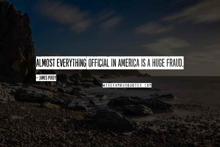 James Purdy Quotes: Almost everything official in America is a huge fraud.