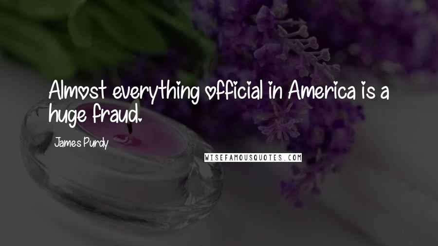 James Purdy Quotes: Almost everything official in America is a huge fraud.