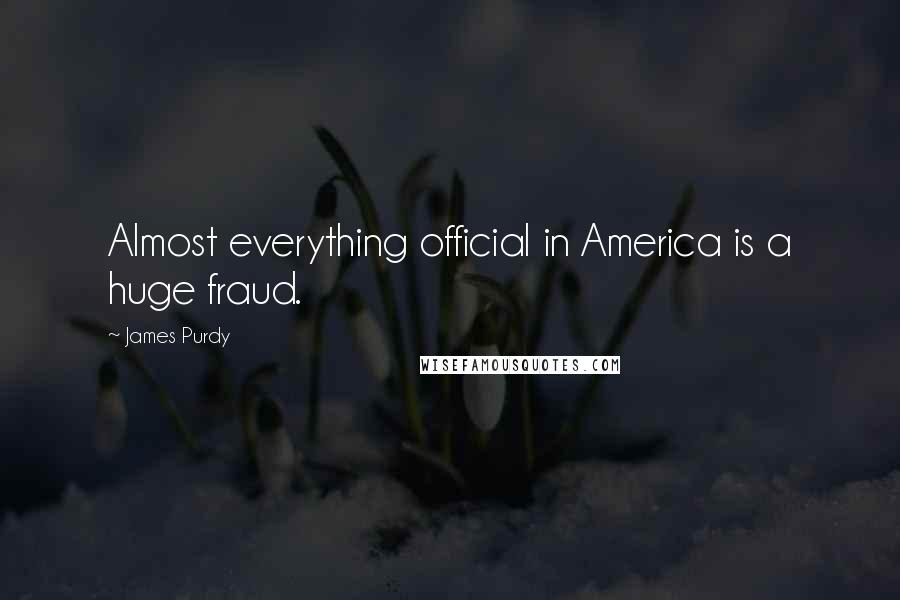 James Purdy Quotes: Almost everything official in America is a huge fraud.