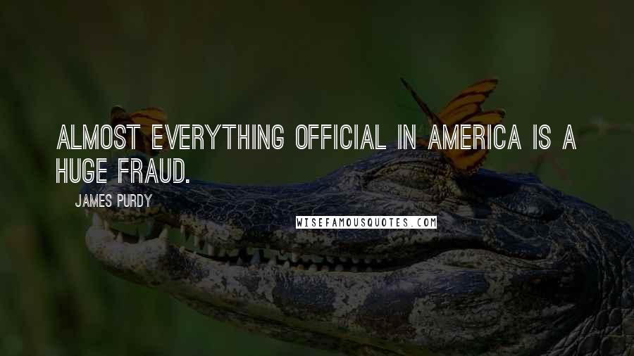 James Purdy Quotes: Almost everything official in America is a huge fraud.