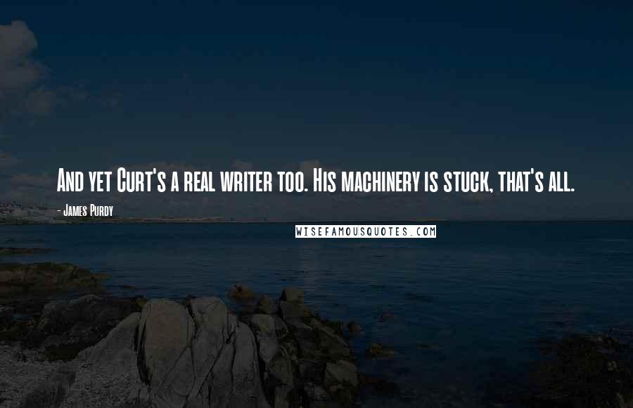 James Purdy Quotes: And yet Curt's a real writer too. His machinery is stuck, that's all.