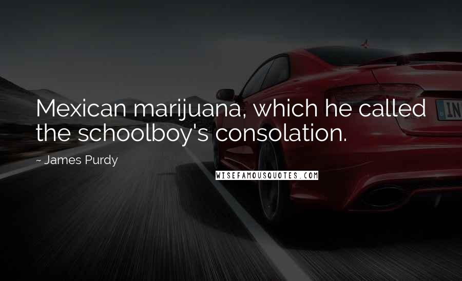 James Purdy Quotes: Mexican marijuana, which he called the schoolboy's consolation.