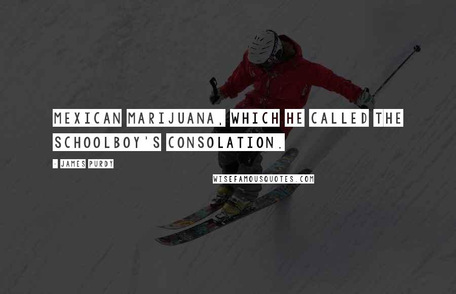 James Purdy Quotes: Mexican marijuana, which he called the schoolboy's consolation.