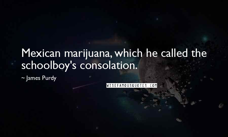 James Purdy Quotes: Mexican marijuana, which he called the schoolboy's consolation.