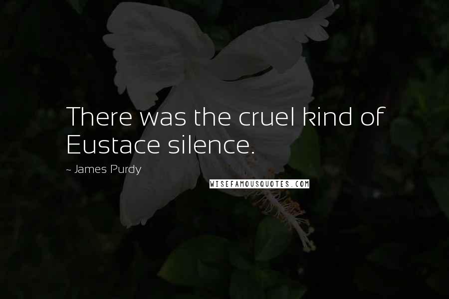 James Purdy Quotes: There was the cruel kind of Eustace silence.