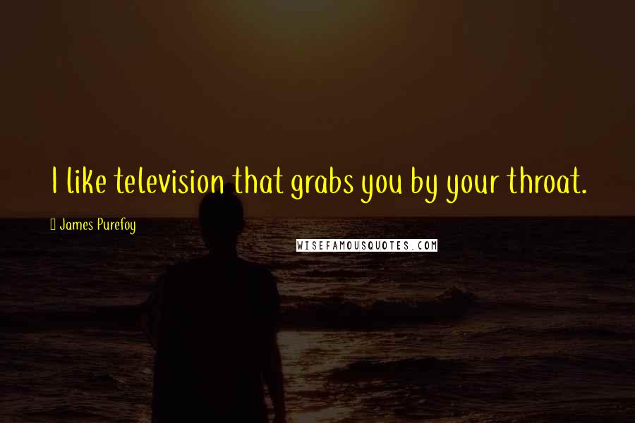 James Purefoy Quotes: I like television that grabs you by your throat.