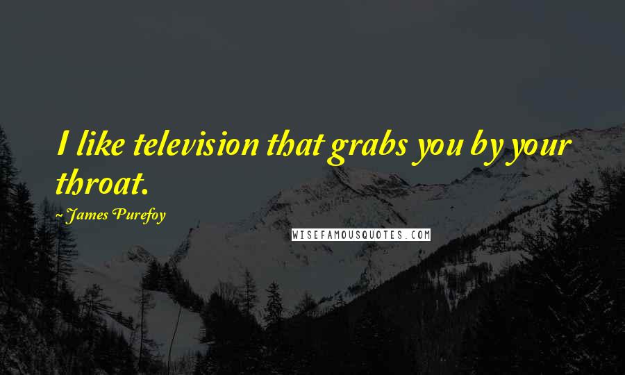 James Purefoy Quotes: I like television that grabs you by your throat.