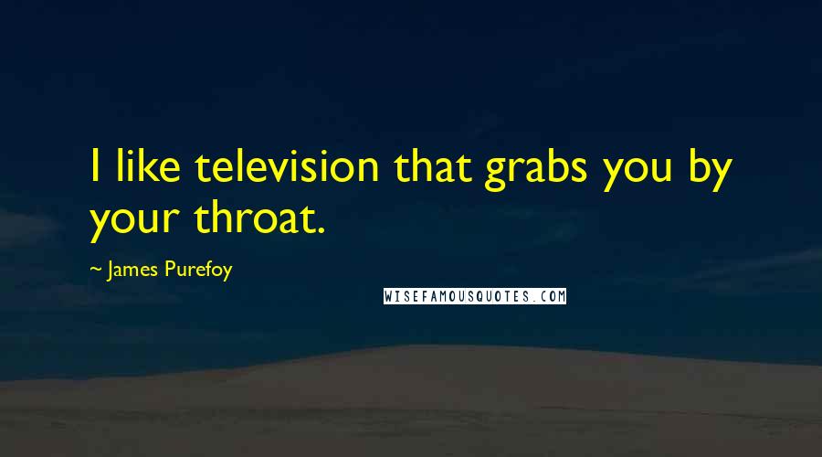 James Purefoy Quotes: I like television that grabs you by your throat.