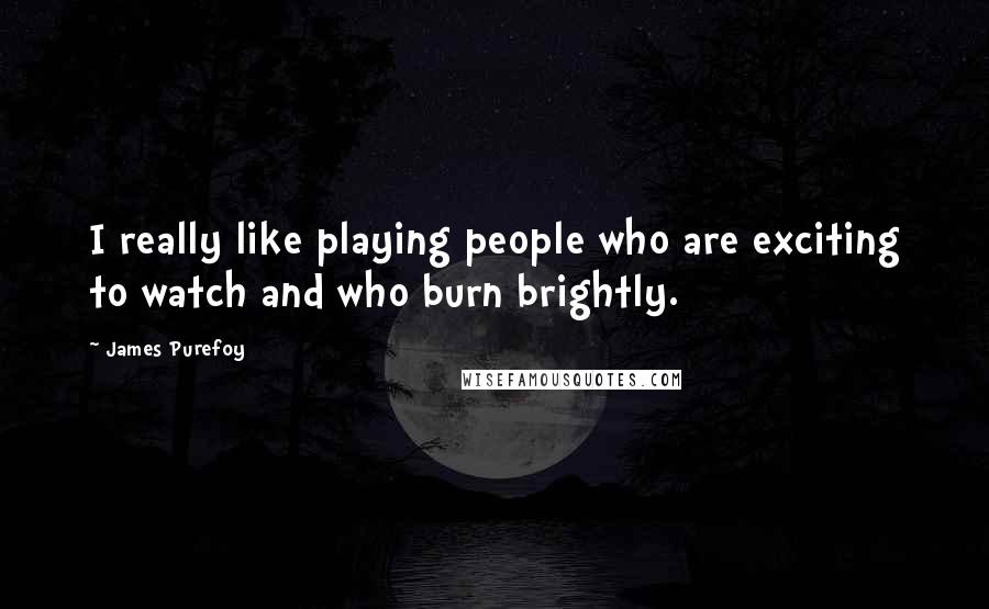 James Purefoy Quotes: I really like playing people who are exciting to watch and who burn brightly.