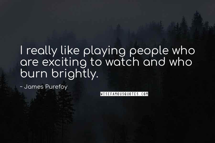 James Purefoy Quotes: I really like playing people who are exciting to watch and who burn brightly.