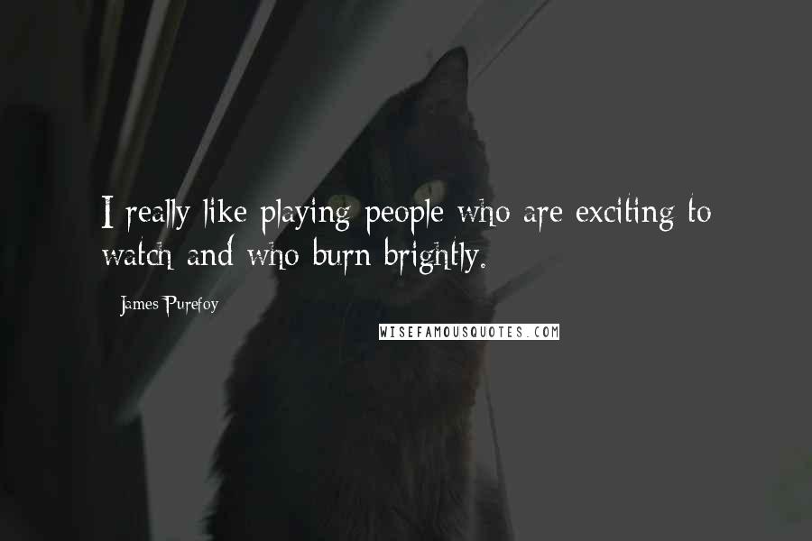 James Purefoy Quotes: I really like playing people who are exciting to watch and who burn brightly.