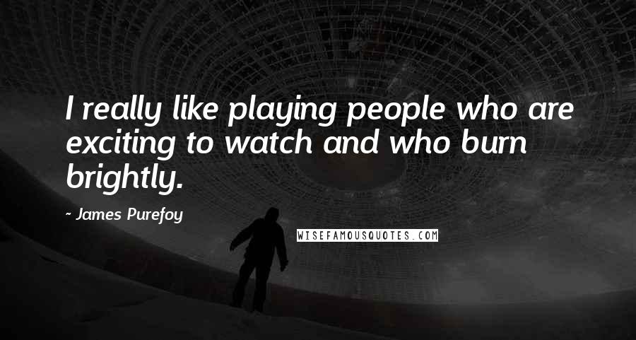 James Purefoy Quotes: I really like playing people who are exciting to watch and who burn brightly.