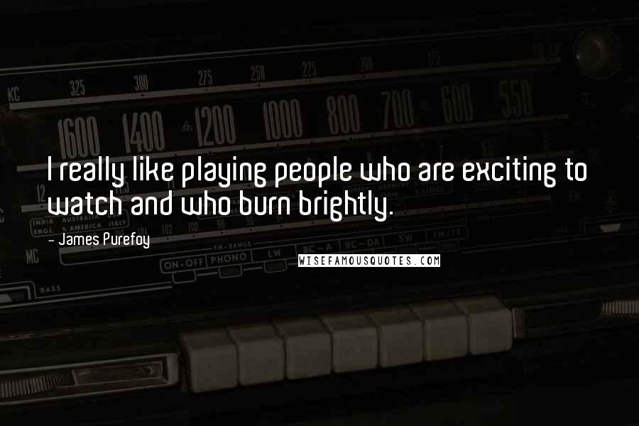 James Purefoy Quotes: I really like playing people who are exciting to watch and who burn brightly.