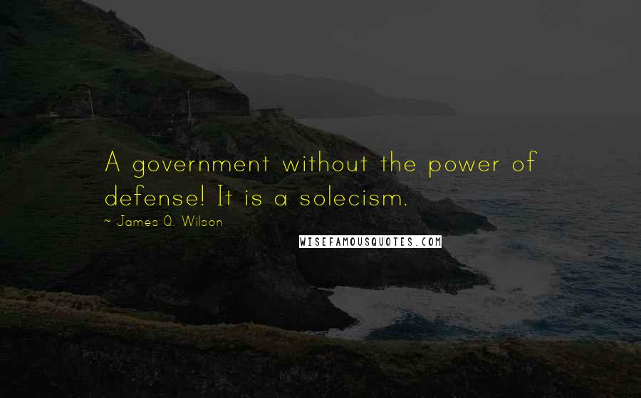 James Q. Wilson Quotes: A government without the power of defense! It is a solecism.