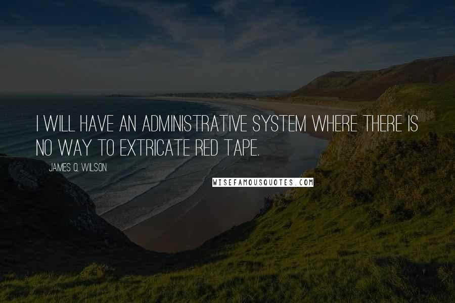 James Q. Wilson Quotes: I will have an administrative system where there is no way to extricate red tape.