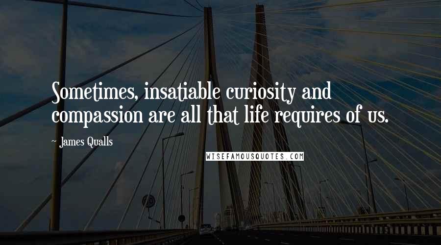 James Qualls Quotes: Sometimes, insatiable curiosity and compassion are all that life requires of us.