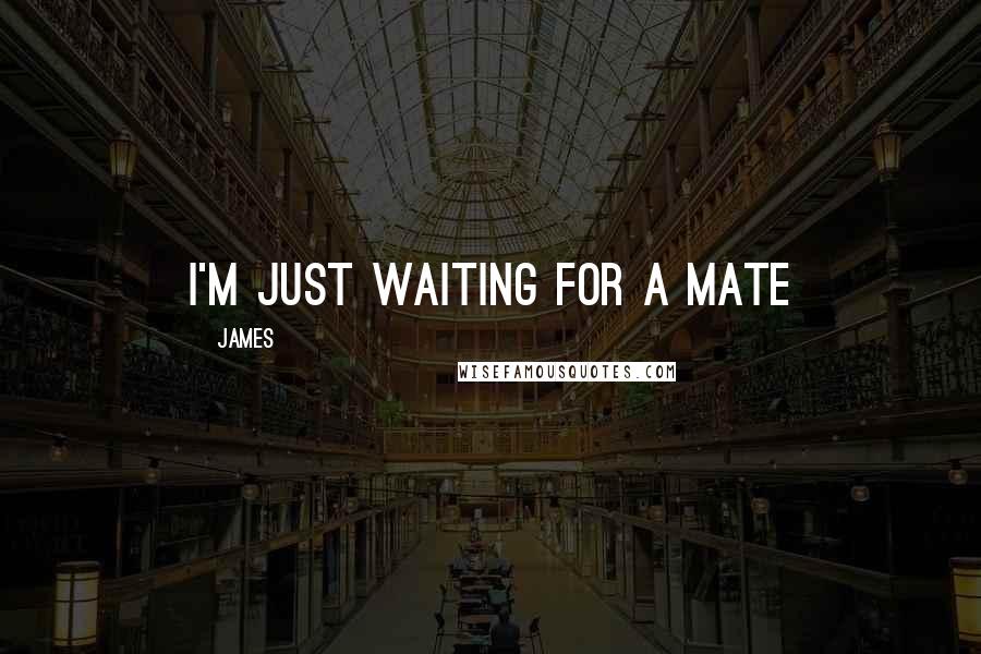 James Quotes: I'm just waiting for a mate