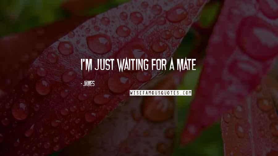 James Quotes: I'm just waiting for a mate