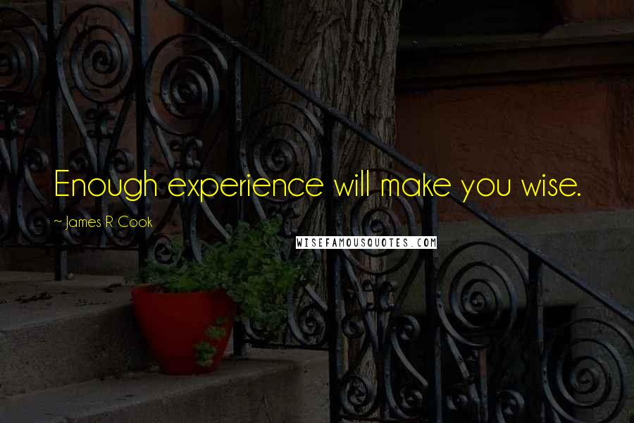 James R Cook Quotes: Enough experience will make you wise.