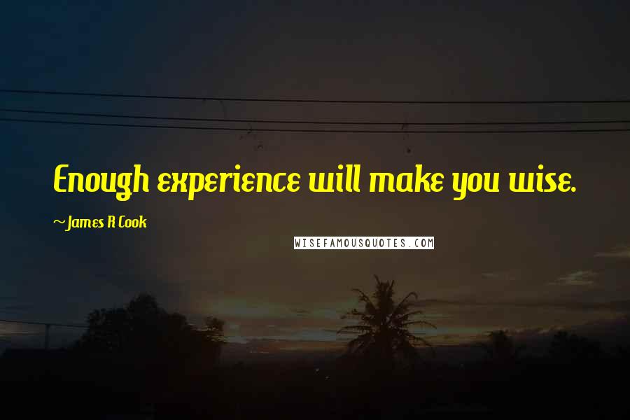 James R Cook Quotes: Enough experience will make you wise.