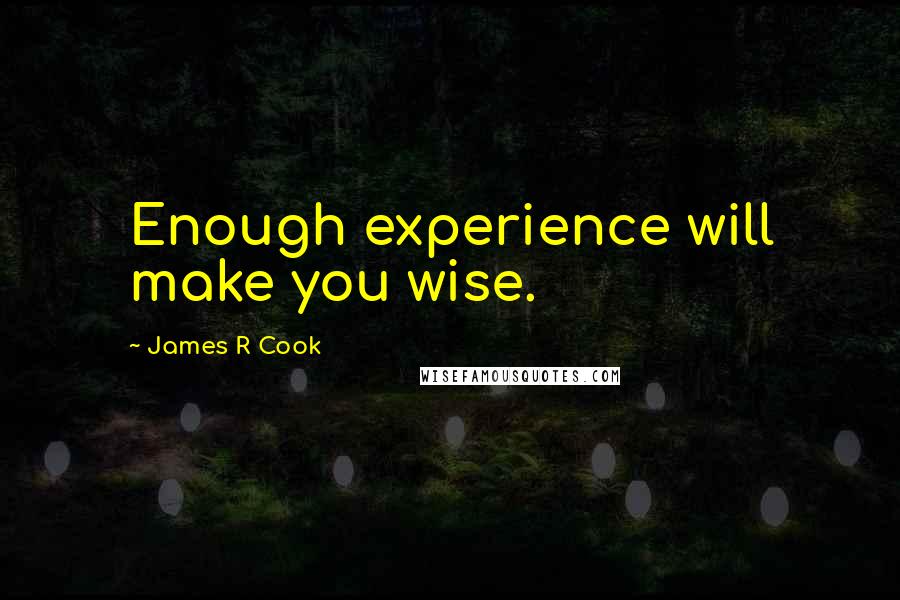 James R Cook Quotes: Enough experience will make you wise.