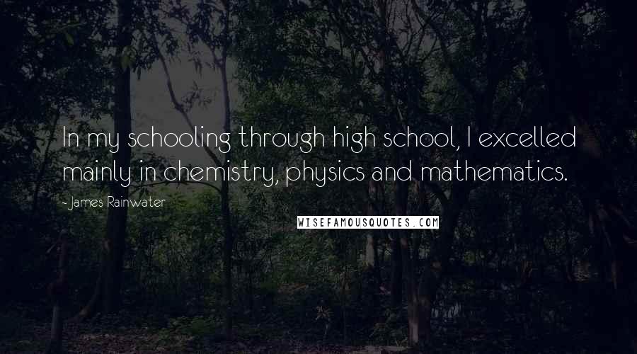James Rainwater Quotes: In my schooling through high school, I excelled mainly in chemistry, physics and mathematics.