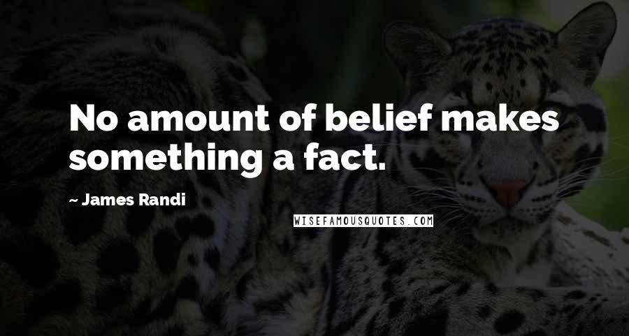 James Randi Quotes: No amount of belief makes something a fact.