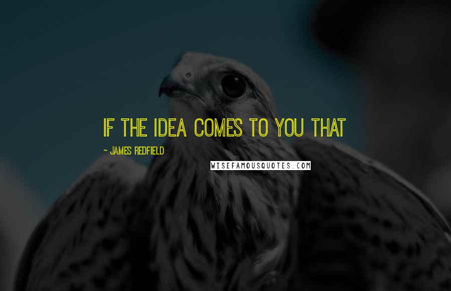 James Redfield Quotes: If the idea comes to you that